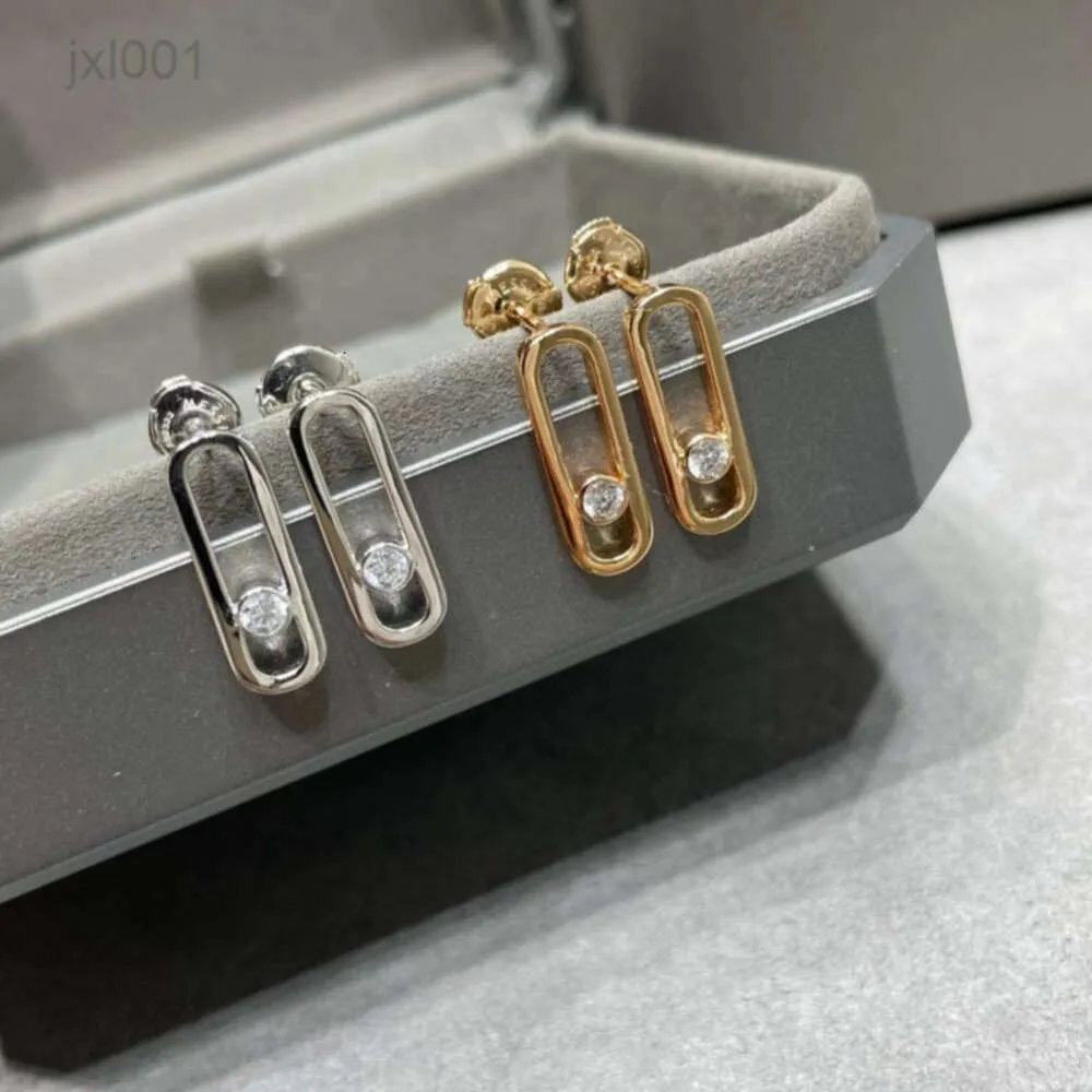 Pendientes de diseñador de joyería messikas para mujer Pendientes de circón deslizantes de un solo diamante lisos y grandes con aguja de plata 925 simple Personal
