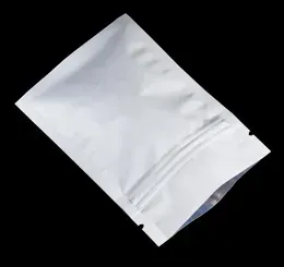 Matte White 200pcslot Aluminum Foil Food Smellproof Packing Bag Powder Candy Storage Bags with Zipper Zip Lock Mylar Pouches9541233