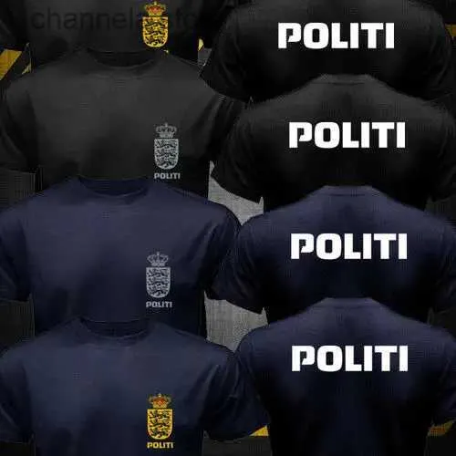 T-shirty męskie nowe Dansk Danish Danmark Politi Unit Men T-shirt 100% bawełniane koszule T240227