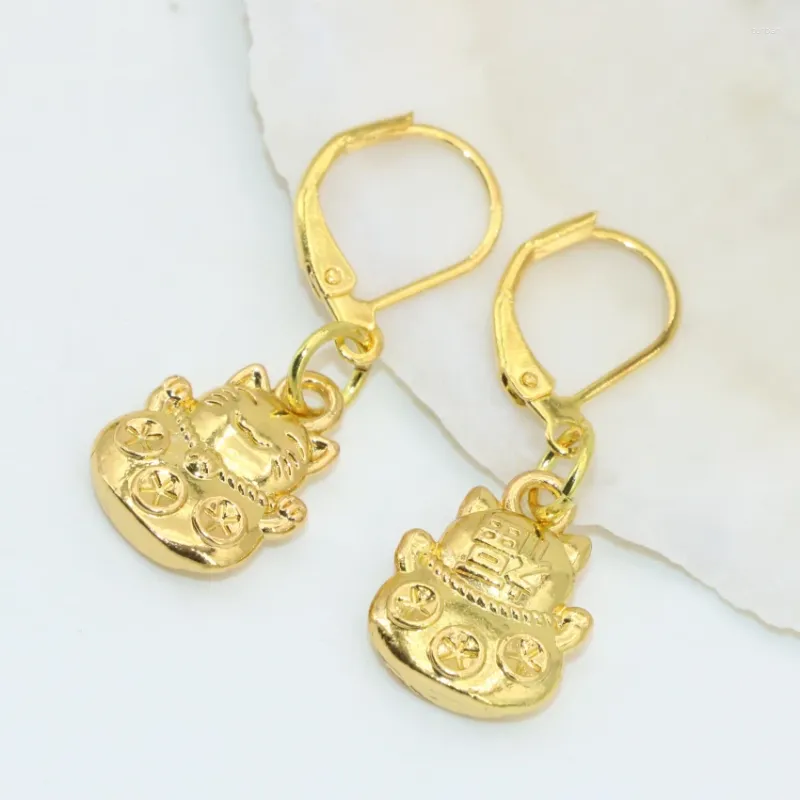 Boucles d'oreilles pendantes en forme de cochon mignon, couleur or, pour femmes et mariée, bijoux à faire soi-même, 11, 15mm, B2658