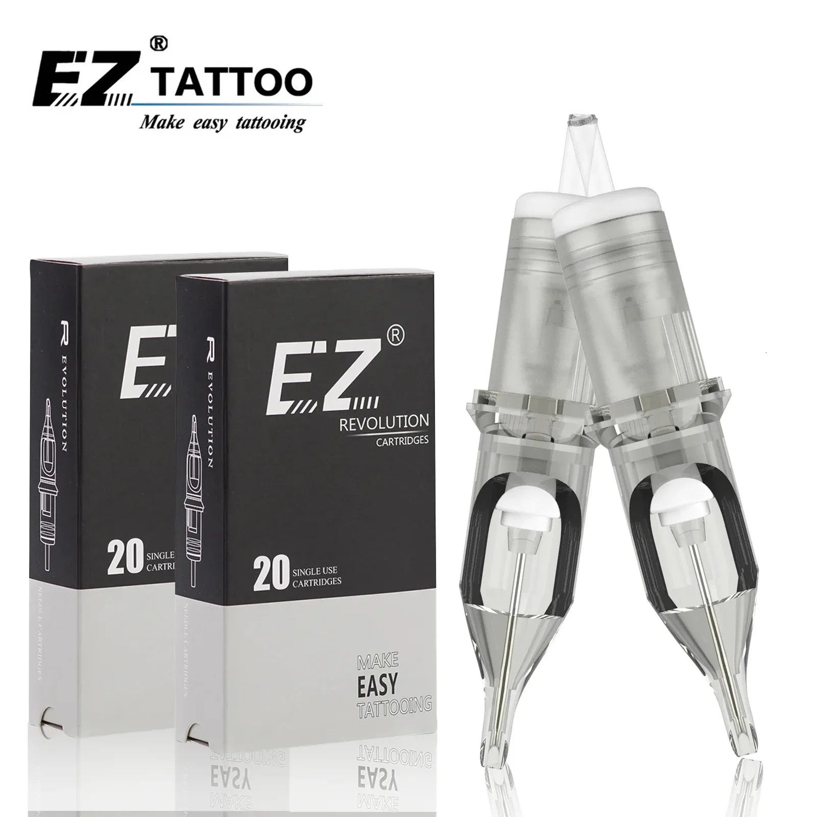 EZ Tattoo Needles Revolution Cartridge Round Liner #10 0.30mm needle RC1003RL RC1005RLRC1007RL RC1009RL RC1014RL 20 pcs lot 240223