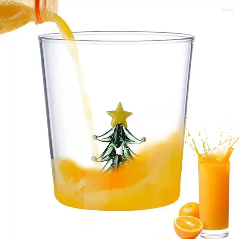 Weingläser, Weihnachtsbaum, Glasbecher, transparent, doppellagig, Kaffeetasse, lebensmittelecht, Urlaub, klassisches Trinkgeschirr, wiederverwendbar, Party