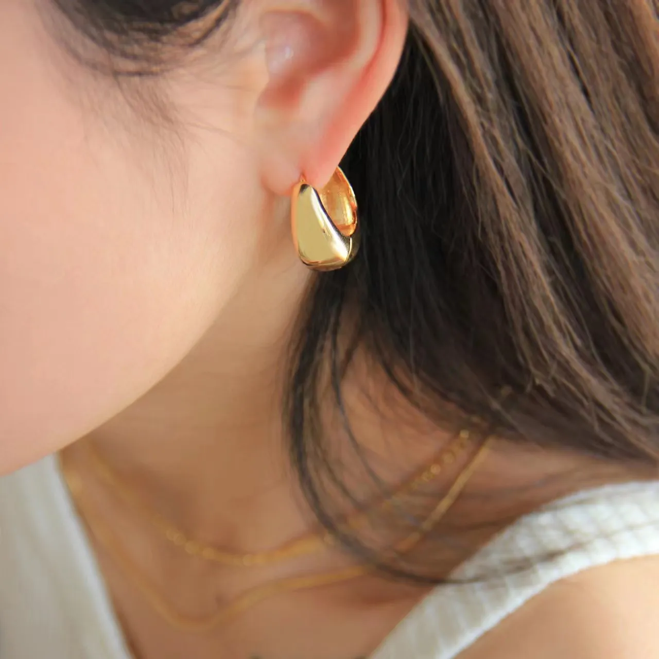 Pendientes De Aro Gruesos Chapados En Oro 14k - Joyería De Moda Para Mujer, Regalo Cumpleaños O Navidad, Varios Colores