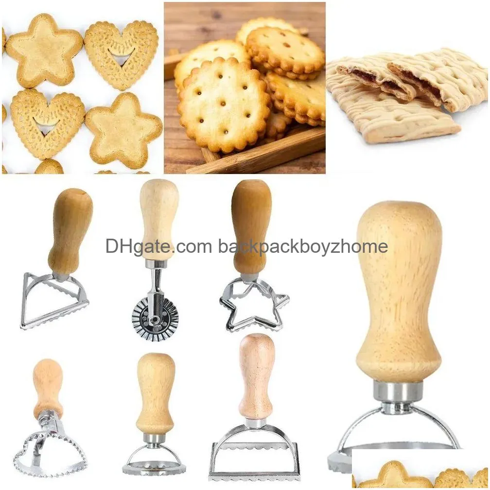 Ferramentas de pastelaria de cozimento Home Ravioli Cortador Set Pasta Press Cozinha Kit Kit Maker Mold Ferramenta Selo Pastelaria Roda Bolo Gg0531 Drop D Dhml1