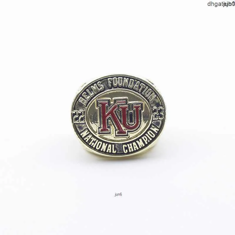 R03V Designer Commemorative Ring Rings NCAA 1922-1923 University of Kansas Raven Hawk Basketball Champion Ring 305W WTG8