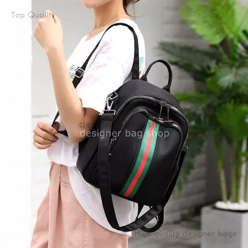 sac fourre-tout sac de créateur Sac à dos Mode féminine Nouveau 2023 Oxford Tissu Casual Polyvalent Triple Usage Sac à dos Nylon Coloré Stripe Sac pour femme