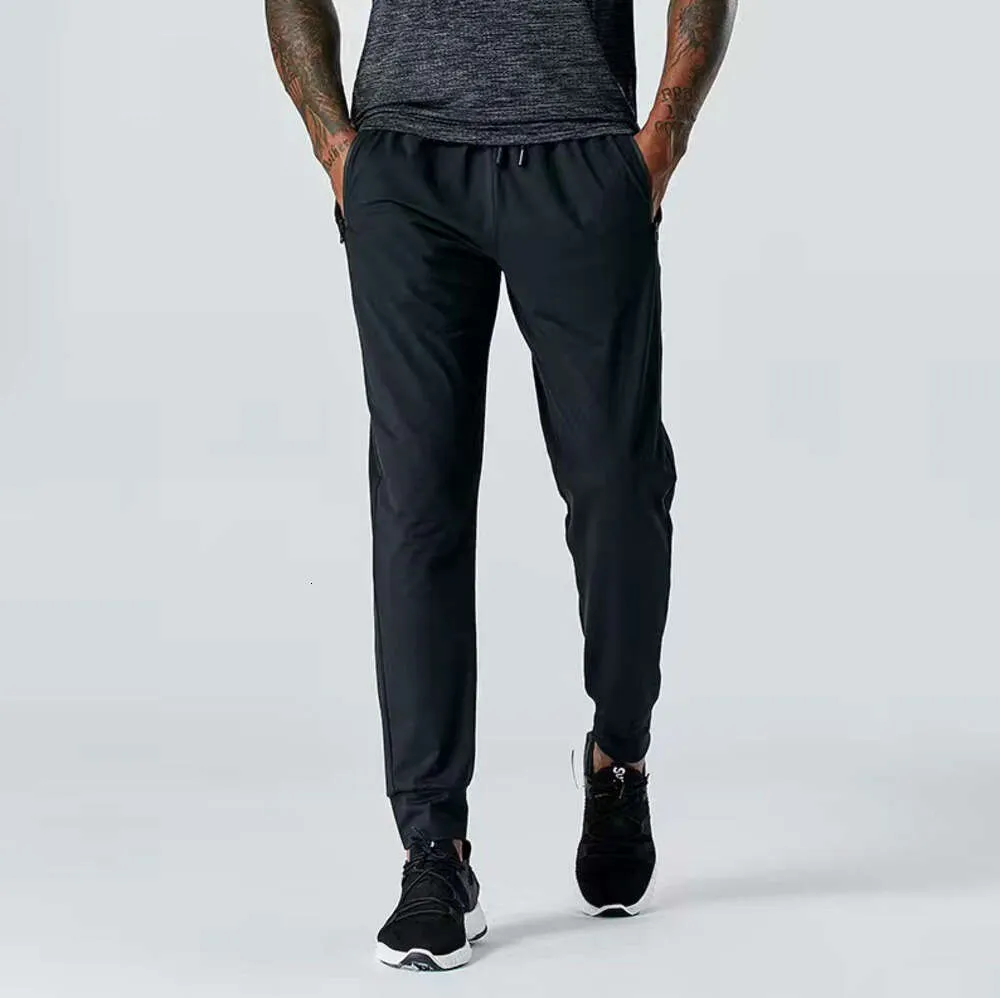 LL Pantalon long de jogging pour homme - Tenue de sport de yoga en plein air - Sweat Yogo - Poches de gym - Pantalon décontracté - Taille élastique - Fitness