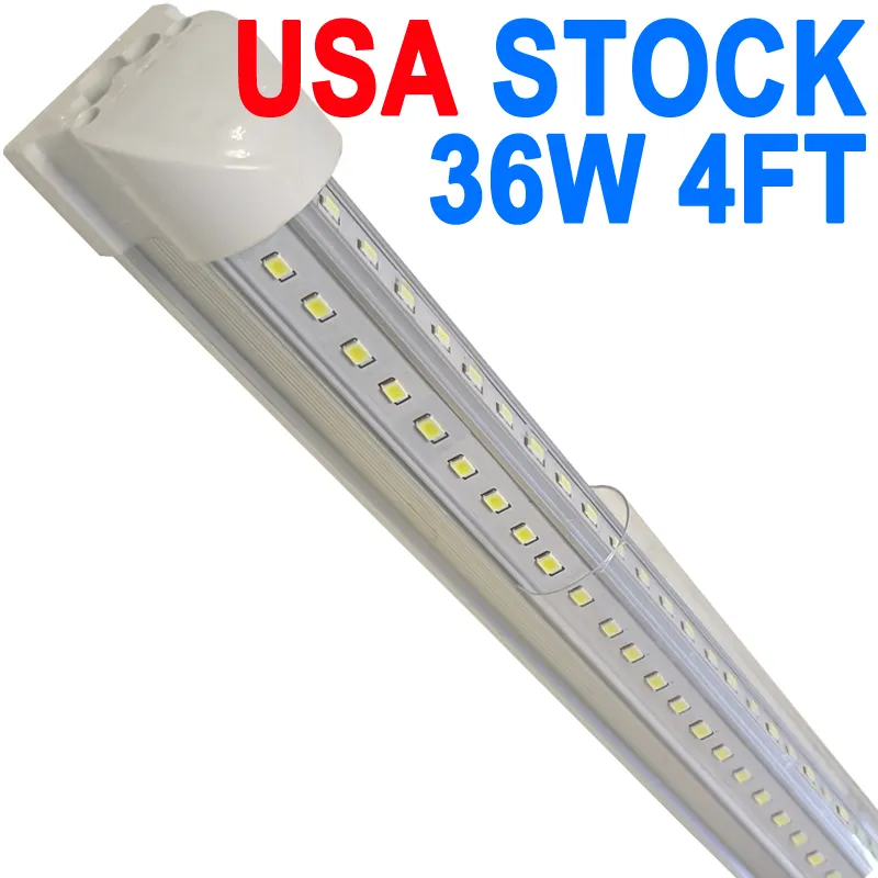 36W LED -butiksljus 4ft, 3600lm T8 LED -ljusarmatur, tydlig täckning, 6500K, länkbara rörljus, tak- och verktygsbutiker belysning, butiksljus rum, garage crestech