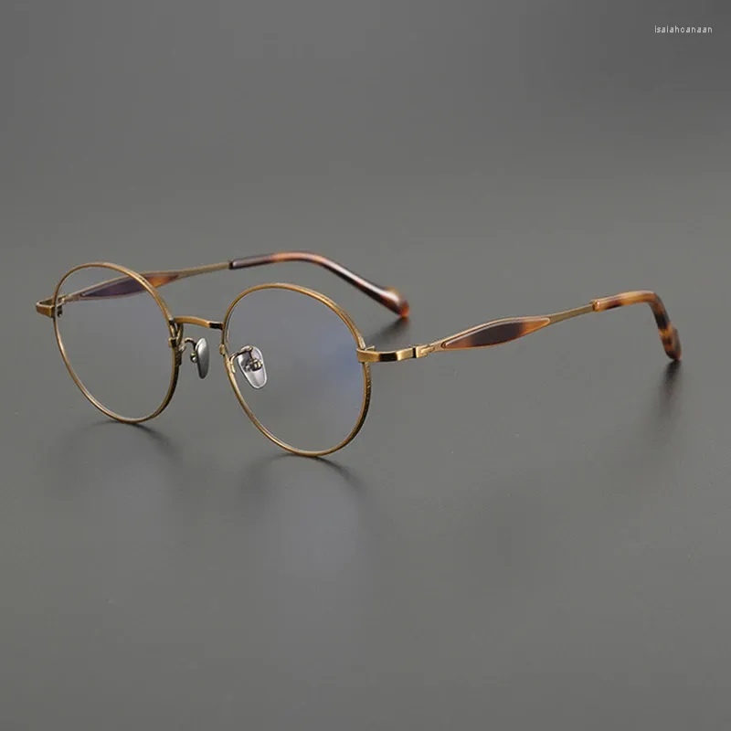 Lunettes de soleil Cadres Niche Pure Titanium Lunettes Cadre Rond Rétro Mode Plein Grand Visage Optique Prescription Personnalité Littéraire Homme