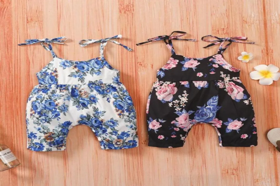 Jumpsuits 018m Baby Summer Odzież Born Girls Floral Romper Fashion Mode Batton Casual Scossuit7849350