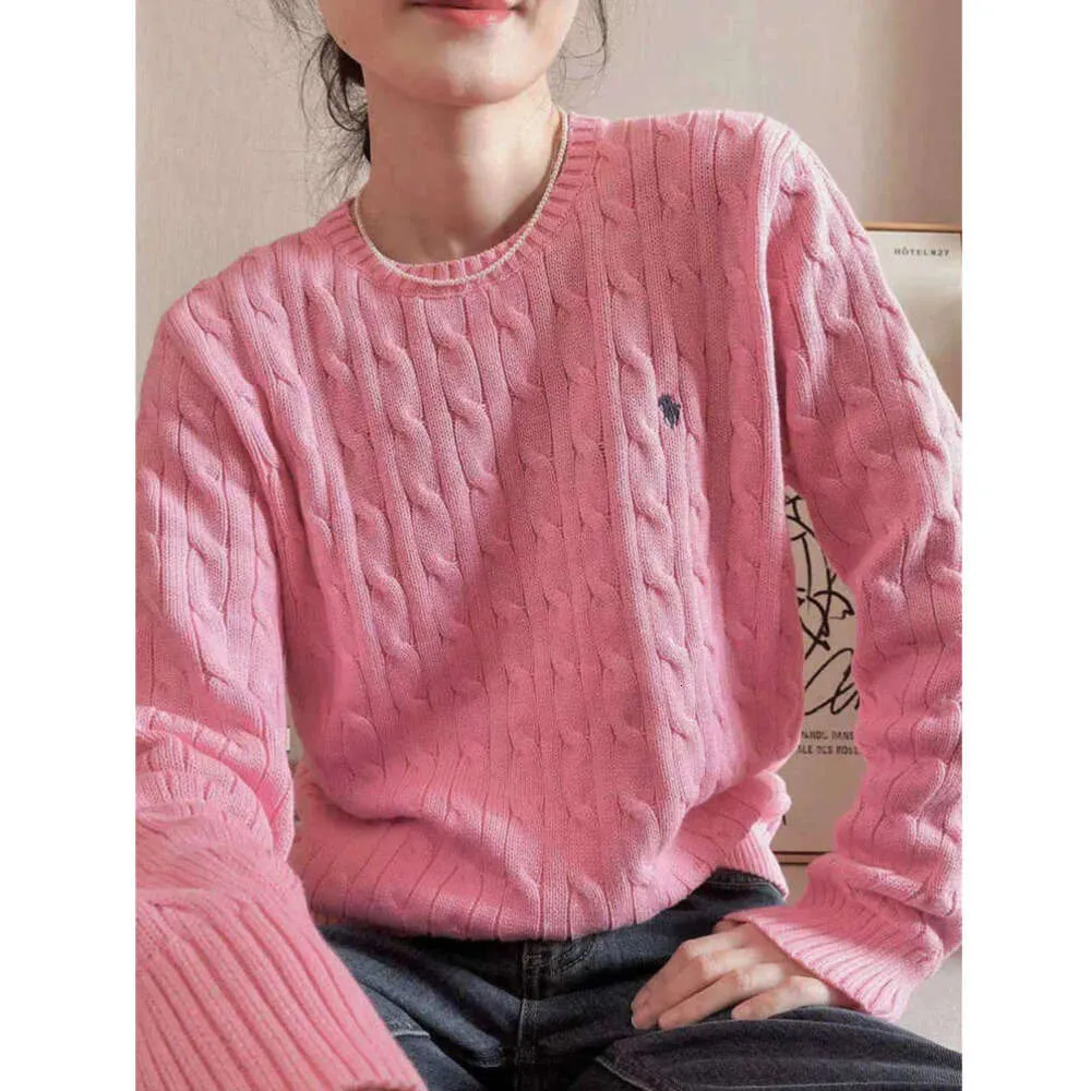 2024 Femmes Tricots Tees Hiver Nouveau Manches Longues Vintage Twist Tricoté Pull Femmes Rose Gris Noir Baggy Tricots Pull Pull Femme Vêtements 698yyy