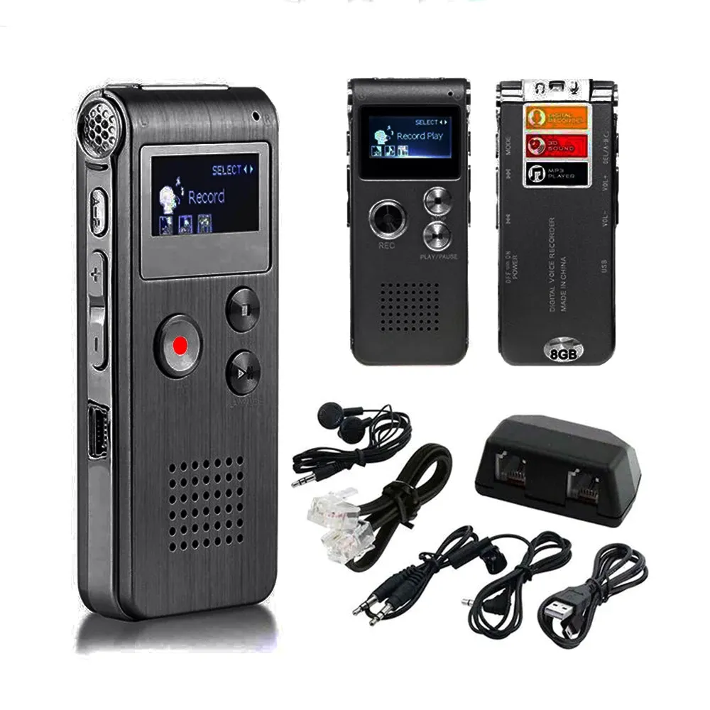 Enregistreur Portable Mini Voice Recorder Digital Sound Recorder Breedtin 8/16/32G Recordier téléphonique 3D STÉRÉO WAV MP3 lecteur avec microphone