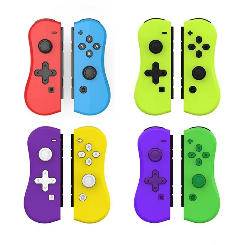 6 färger trådlösa Bluetooth-gamepad joystick för Nintendo Switch Wireless handtag Joy-con vänster och höger handtag Switch-spelkontroller med detaljhandelslådan