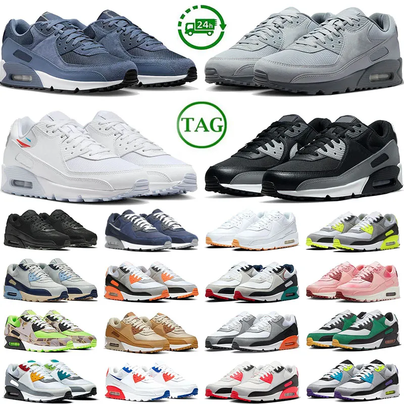 2024 Nieuwe aankomst Sport 90 90S RUNDE SCHOENEN OG Big Size 12 Triple White Wolf Gray Rose Pink Multi Blue Void Rose Mens Dames Trainers Sneakers 36-46