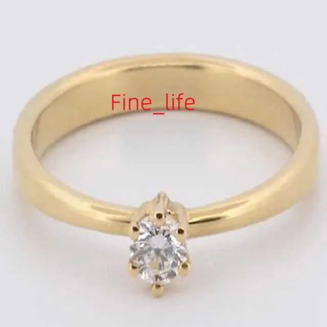 Rund klippt moissanite sten solid 925 sterling silver guld fylld knivband bröllop förlovningsring grossist bulk smycken