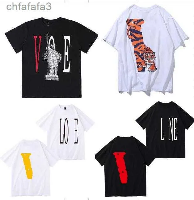 Verano para hombre diseñador camiseta Amigos Carta Imprimir Tees Big v Hombres Mujeres Manga corta Estilo Hip Hop Negro Blanco Naranja Camisetas Vlones Tamaño S-XL FFTS