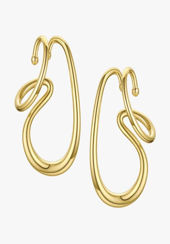 Stud ENFASHION Irregular Line Earrings For Women Gold Color No Piercing Ear Cuff Fashion Jewelry Friends Gifts Kolczyki E1206 22108550870