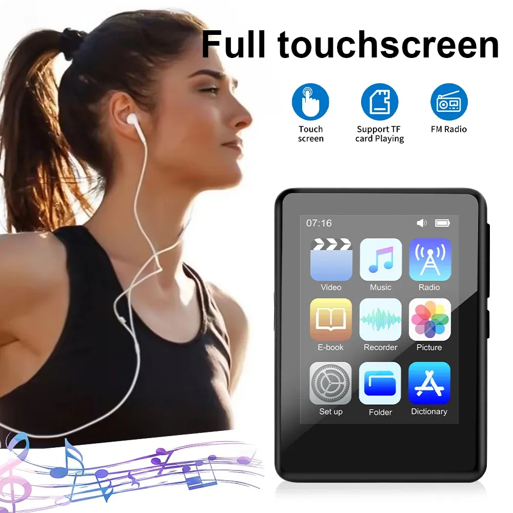 Haut-parleurs 2022 NOUVEAU BLUETOOTH 5.0 METAL MP3 Player Screen tactile Conférencier intégré avec ebook FM Radio Radio Video MP4 Player