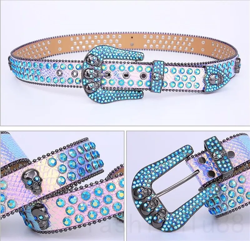 Luxury belts for men designer belt full diamond letters fashion accessories hyperbole skull cinturon street hiphop party waist adjustable size bb belt ins YD024 C4
