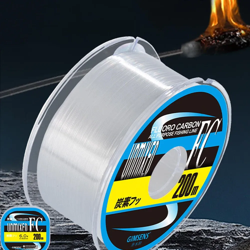 Lines ThornsLine 100% Fluorocarbon 200M Fishing Line Japanese Imported Carbon Fiber Line Monofilament Sinking Line Sea fishing pesca