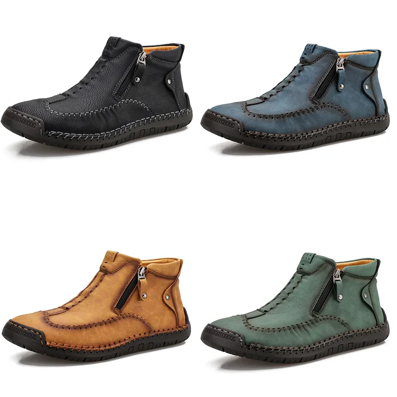 Décontracté nouvelles chaussures haut de gamme en cuir hommes jaune bleu vert noir hommes Slip-on grande taille sport baskets automne chaleur GAI 386 S