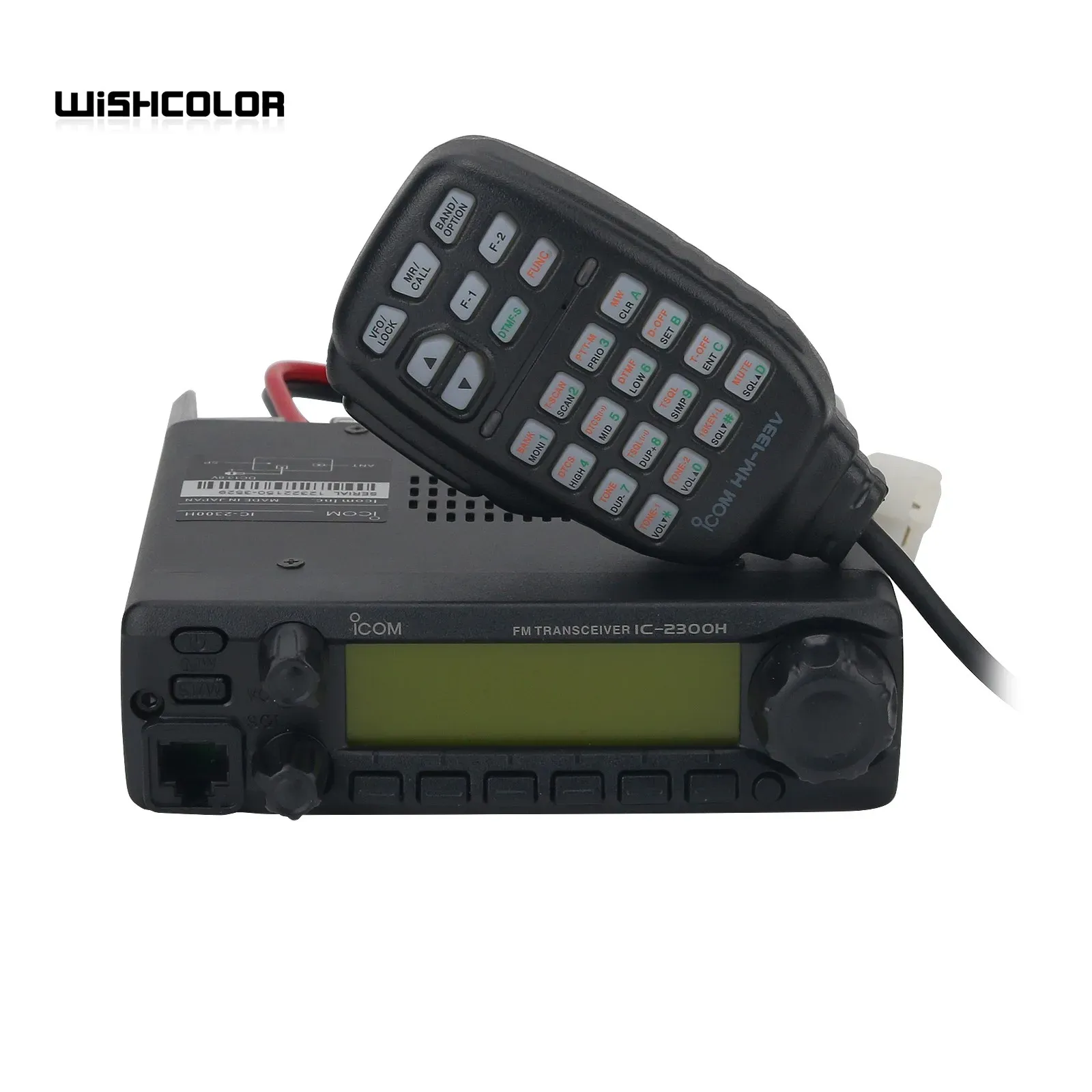 Rádio Wishcolor IC2300H FM Transceptor RX TX 136174MHz VHF Rádio Marinha Rádio Móvel 65W Estação de Rádio de Carro Mais de 10KM Para ICOM