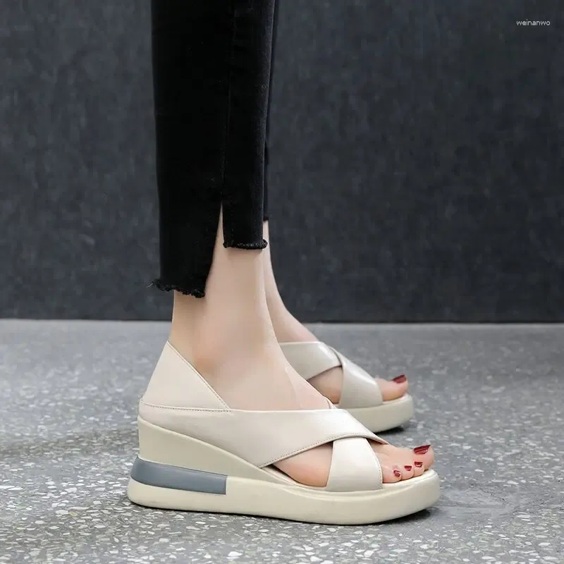 Sandals Muffin Bag Heel Women Summer High-heeled Fashion Outer Wear Wedge-heeled Thick-soled Comfortable Women's Shoes