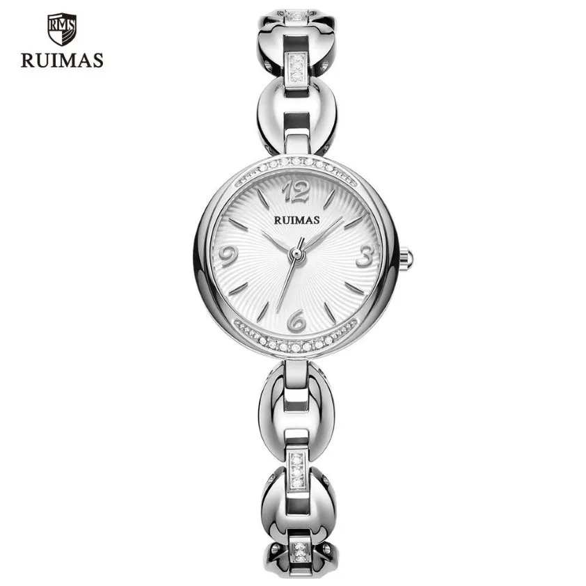 2020 Ruimas luksus kwarc zegarki kobiety srebrna bransoletka elegancka na rękawe lady wodoodporna Waterproof Watch relojes de lujo para mUJere242d