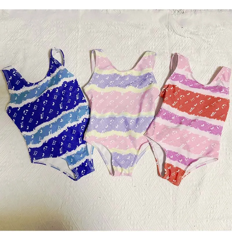 Swimsuits Toddler Children Swimwears Girls Kids One-Pieces Designer Bikini Summer Full Letter Printed Beach Pool Sport Bathing Suits Youth Infants j1Zp#