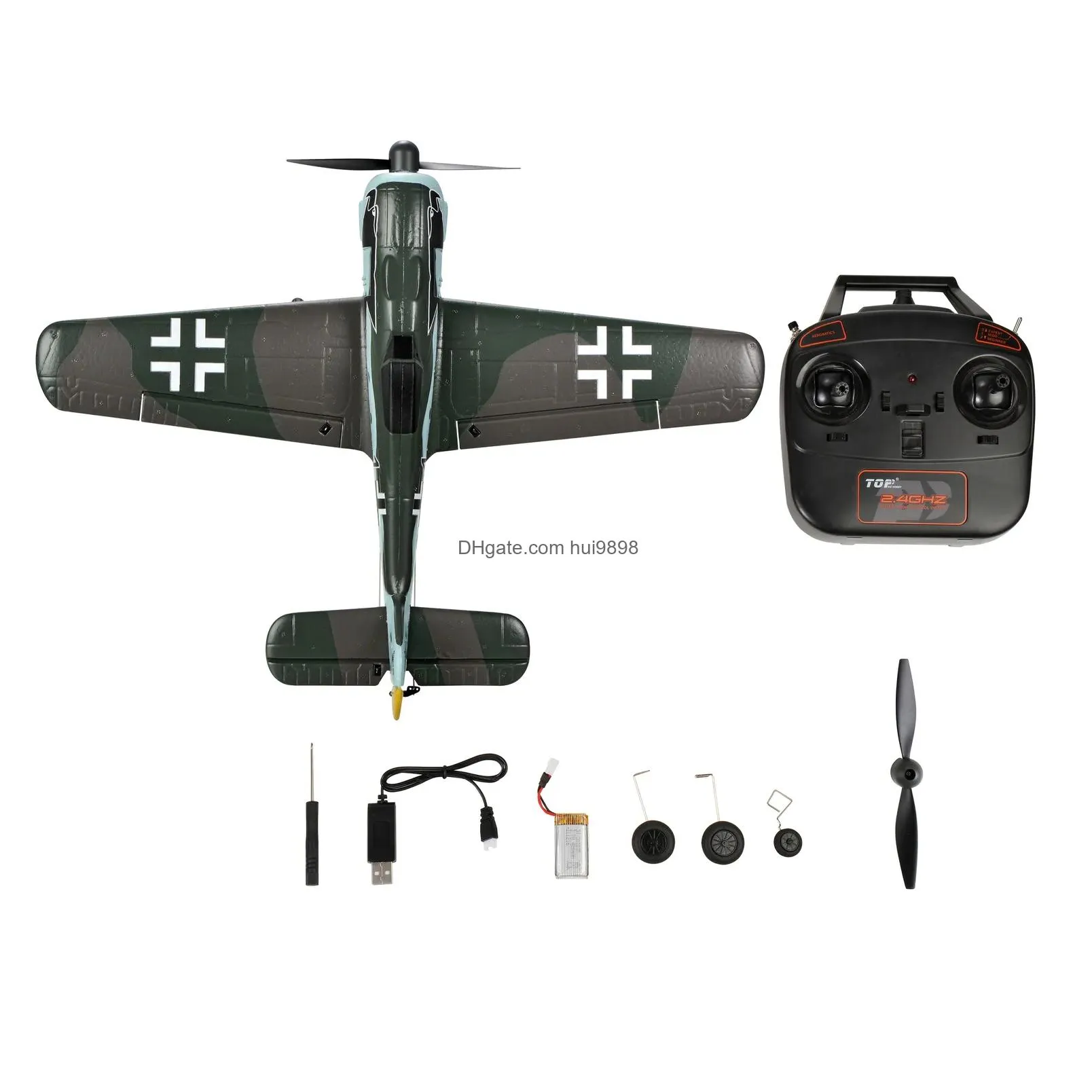 Aeronave Elétrica / Rc Electricrc Fw-190 Rc Avião 2.4G 4Ch 402Mm Envergadura Uma Chave Acrobática Rtf Fighter Mini Warbird Avião Brinquedos Gif Dhhkg