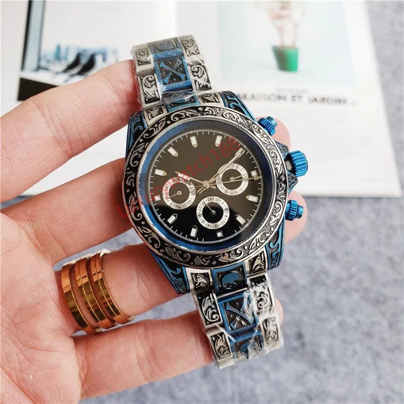 Obserwuj męskie zegarek spersonalizowany projektant zegarków luksusowy zegarek automatyczny ruch sportowy zegarek ze stali nierdzewnej rzeźbiona bransoletka projektant mody męski zegarek męski