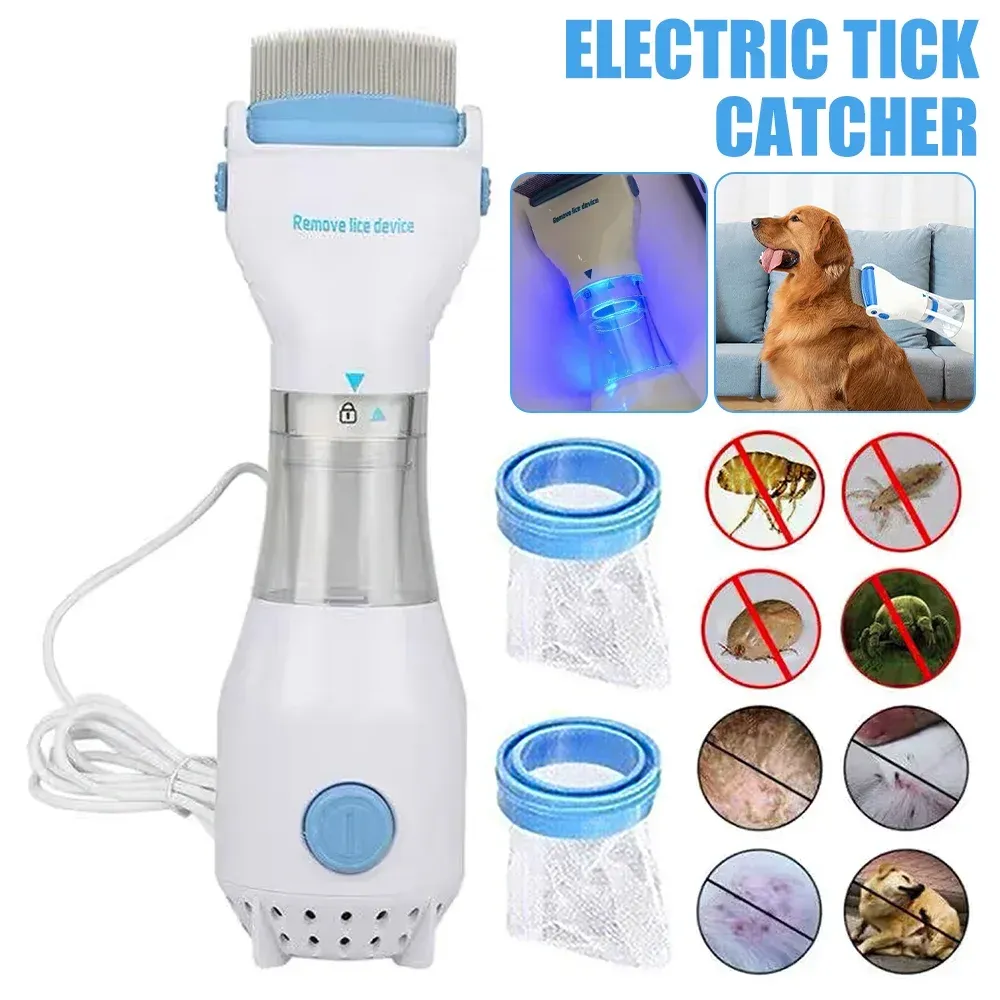 Combs Electric Vacuum Lice Comb Pet Les Grabber Comb Cats Dogs Puppy Hair Cleaner Lopp Fysisk borttagning Killer Brush Pet Supplies