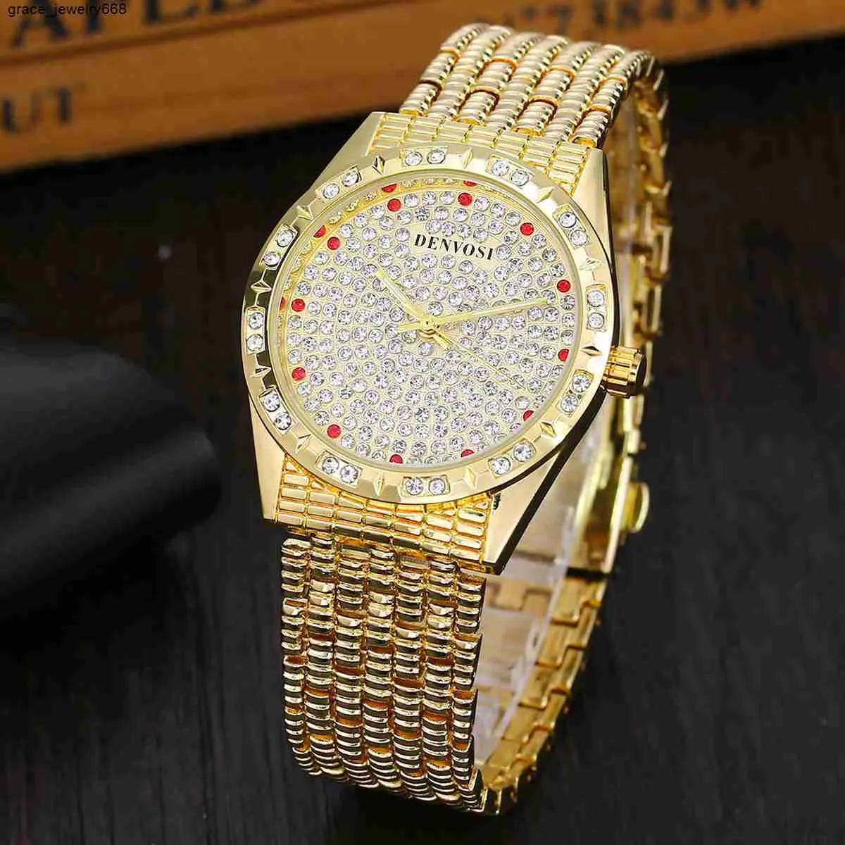 Denvosi Diamond Seting Quartz Watches For Men OEM Factory Wruples Sales Wrist Watch