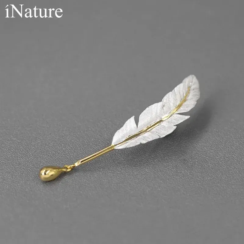 Schmuck ingere Vintage Feder Brosche Pin 925 Sterling Silber Engels Wings Broschen für Frauen Schmuck Geschenk