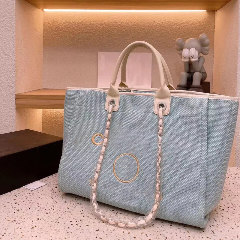 Sac de créateur de haute qualité pour femmes, sac à main de styliste, sac fourre-tout de grande capacité, chaîne en denim, sac de plage, sac fourre-tout, sac de shopping, fourre-tout