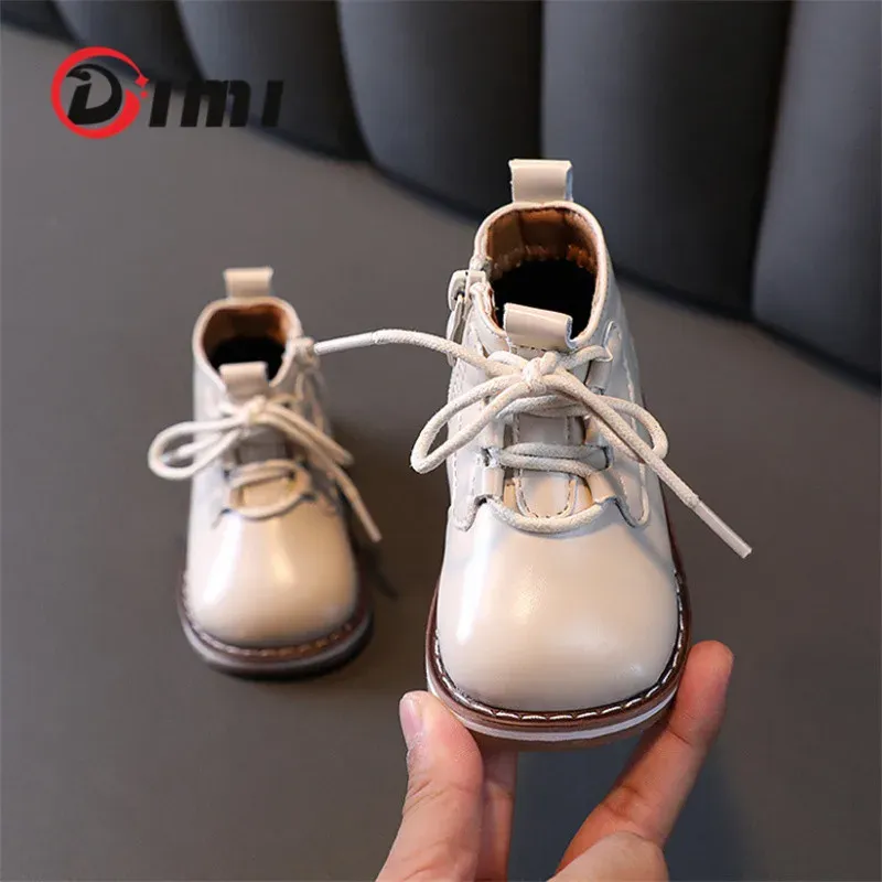 Outdoor Dimi 2023 Autumn Kids Baby Boots MicroFiber Leather Infant Shoes Fashion Soft Comfortabele 03 jaar kind Peuter schoenen