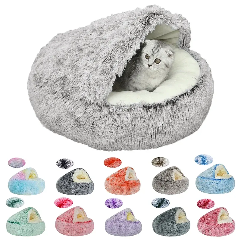 Matten Winterbed voor huisdieren Zacht en comfortabel Warm omhulsel Halfgesloten kattenmatras Leuk kattenbed Kennel Hondenslaapbeschermer Huisdierbed