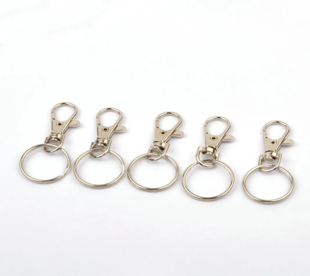 Swivel Lobster Clasp Clips With Keyings Metal Key Hooks Keychain Split Ring for DIY Bag Chaveiro 5pcslot ps04223269976