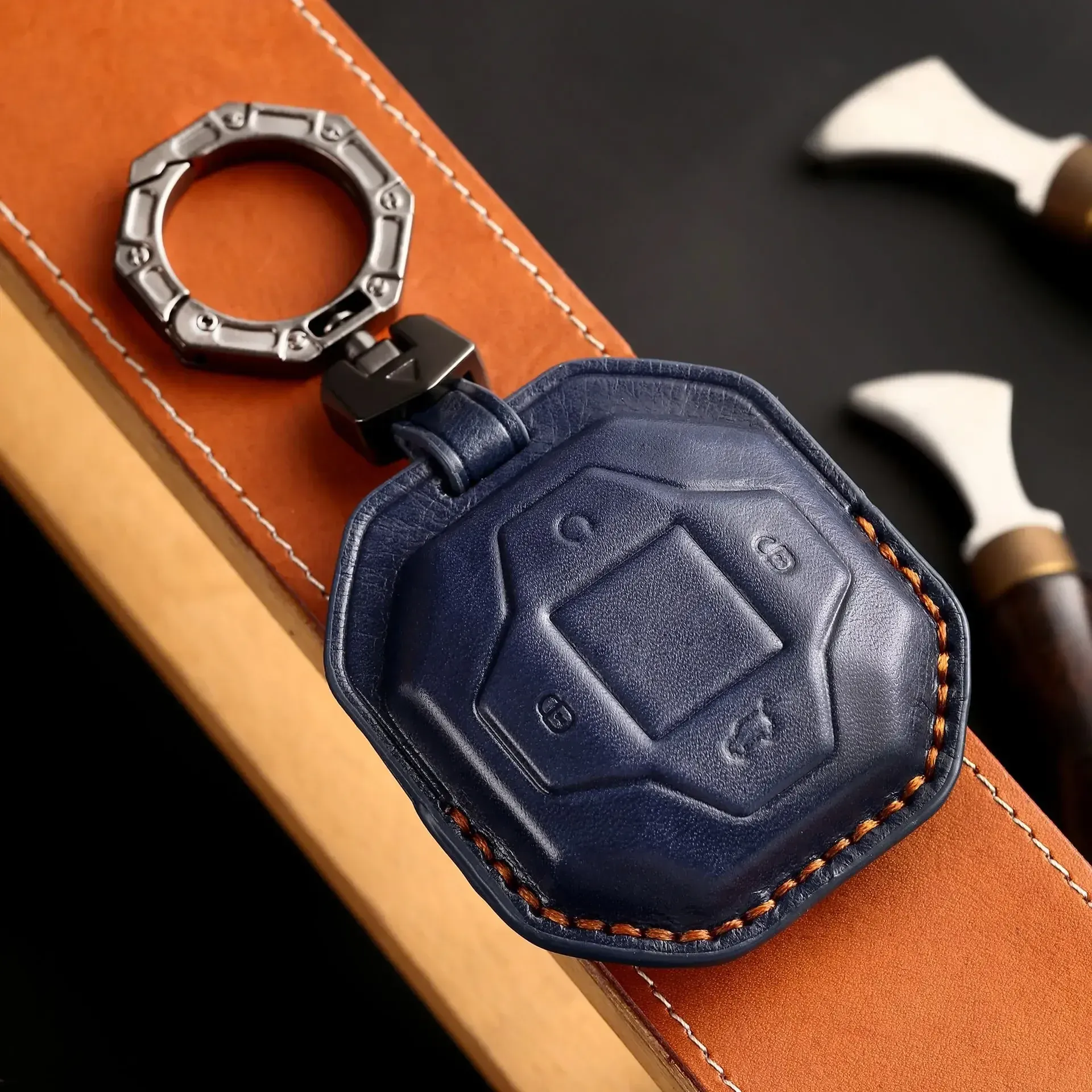 Luxury Leather Car Key Cover for Chery Jetour Traveler 2023 2024 Keyring Shell Case Fob Holder