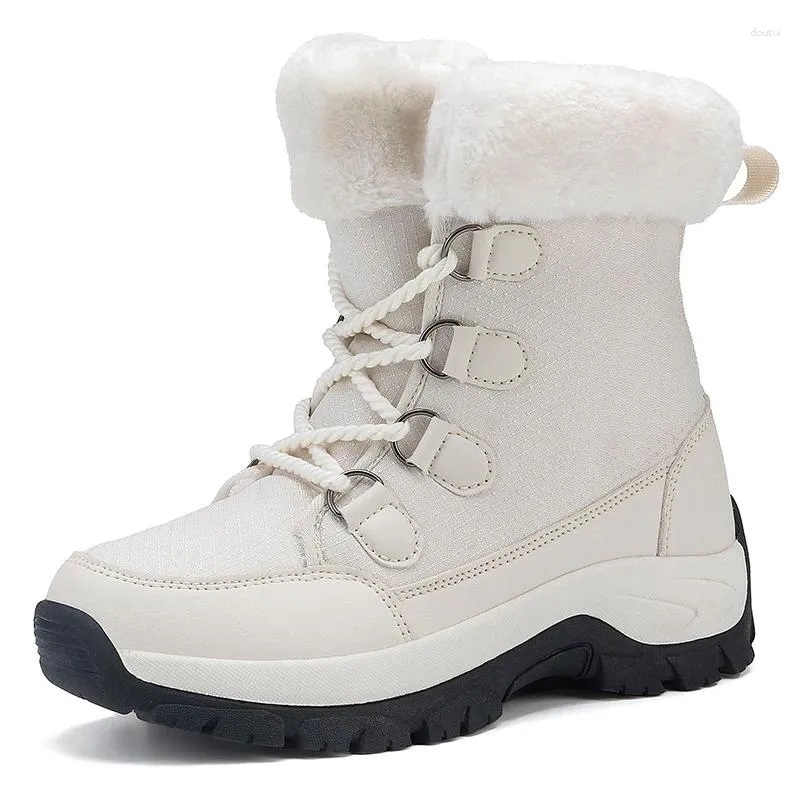 Botas femininas neve impermeável inverno quente venda direta pele mais grossa casual senhoras trabalho sapatos de segurança plataforma tornozelo 42