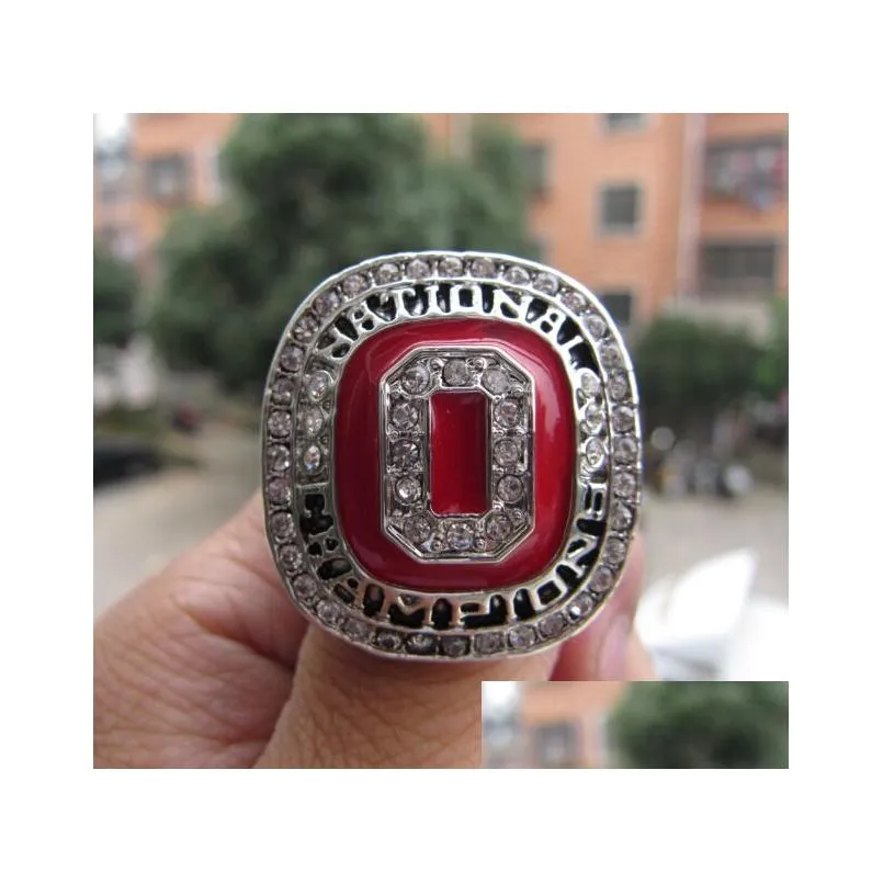 Cluster Rings Ohio State 2014 OSU Buckeyes CFP Football National Championship Ring With Wooden Display Box Men Men Gift Whole Dhqhi
