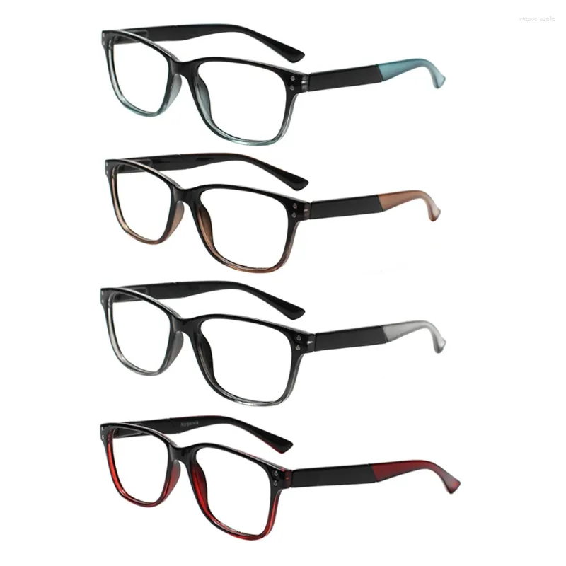 Sunglasses CLASAGA Retro Rectangular Spring Hinge Reading Glasses 4 Pairs Of Men And Women Universal HD Decorative Office Eyewear 0 - 600