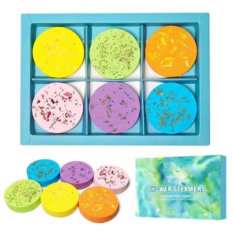 Aromatherapy Shower Steamers & Bath Bombs Set - 6 Handmade Essential ...