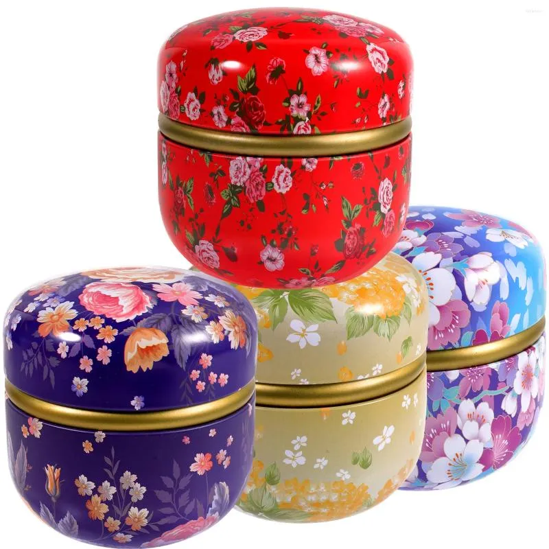 Opslagflessen 4 stuks Blik Geschenkcontainer Koekjesdozen Snoep Biscuit Decoratieve Case Snoeppotten