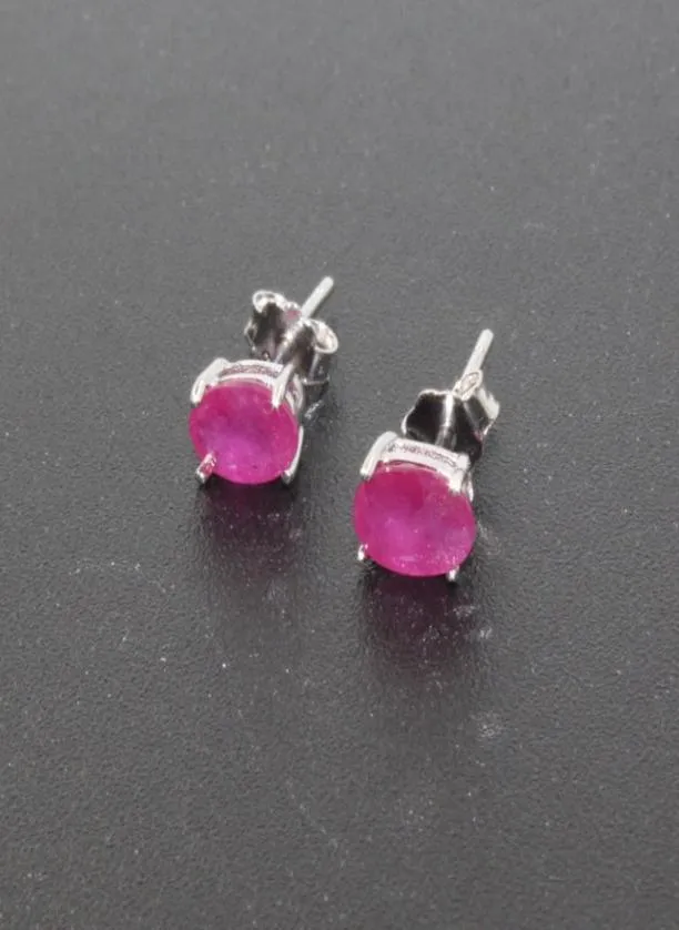 Boucles d'oreilles en argent rubis naturel, 4x6 Mm, bijoux classiques simples 925 pour mariage 2211116645963