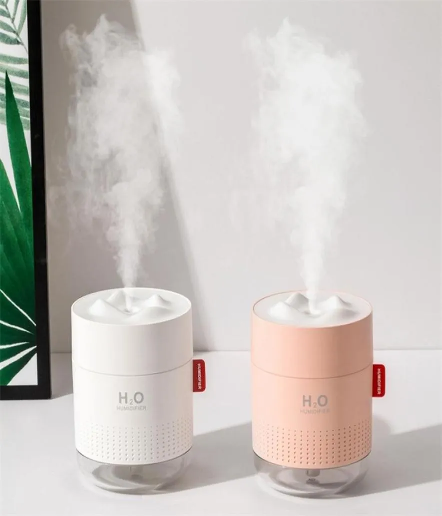 Portabel ultraljudsfuktare 500 ml Snow Mountain H2O USB Aroma Air Diffuser med romantisk nattlampa Fuktig Difusor Y20015841304