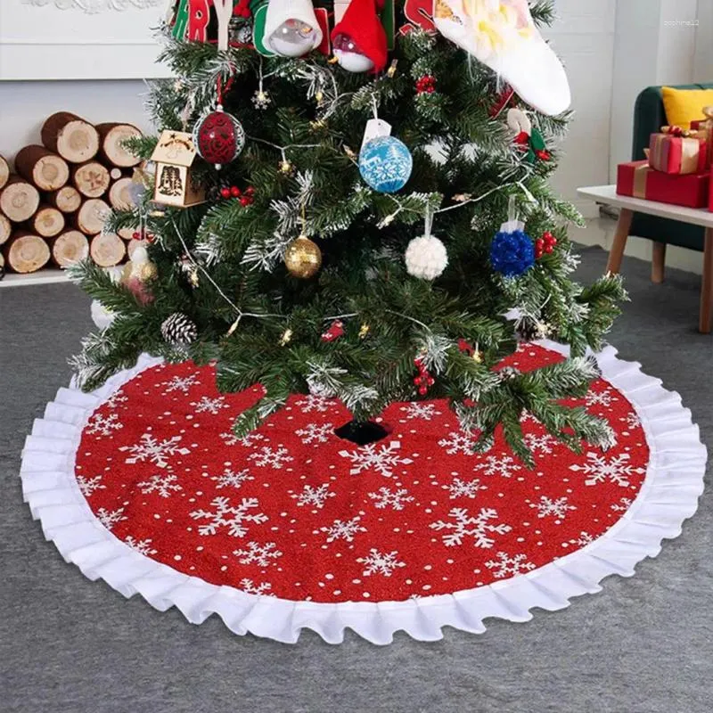 クリスマスの装飾ツリースカート漫画スノーフレークエルクマットモダンなスカートお祝いの休日の装飾のためのモダンなスカート