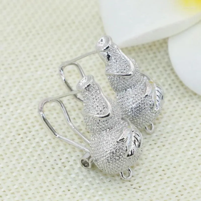 Stud Earrings Top Quality 13 22mm Silver Plated Gourd Shape For Women Party Gifts Frost Matte Elegant Jewelry B2840