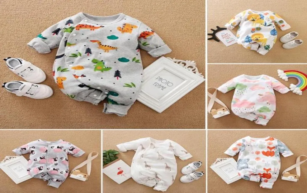 Jumpsuits Malapina Born Baby Boy Girl Long Sleeves Jumpsuit Clothing Cotton Onesie Romper Dinosaurs Printed Spädbarnsdräkt Toddler C4078994