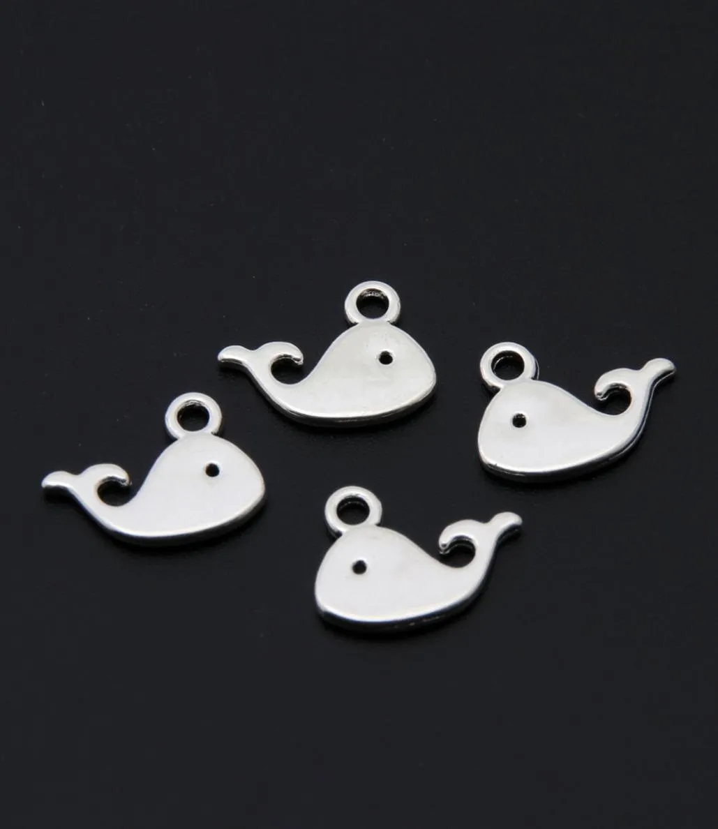 200pcs Srebrny kolor Dolphin Dolphin Whale Animal Charms Nautical Beach Wisidant Making DIY ręcznie robione akcesoria A33803511410